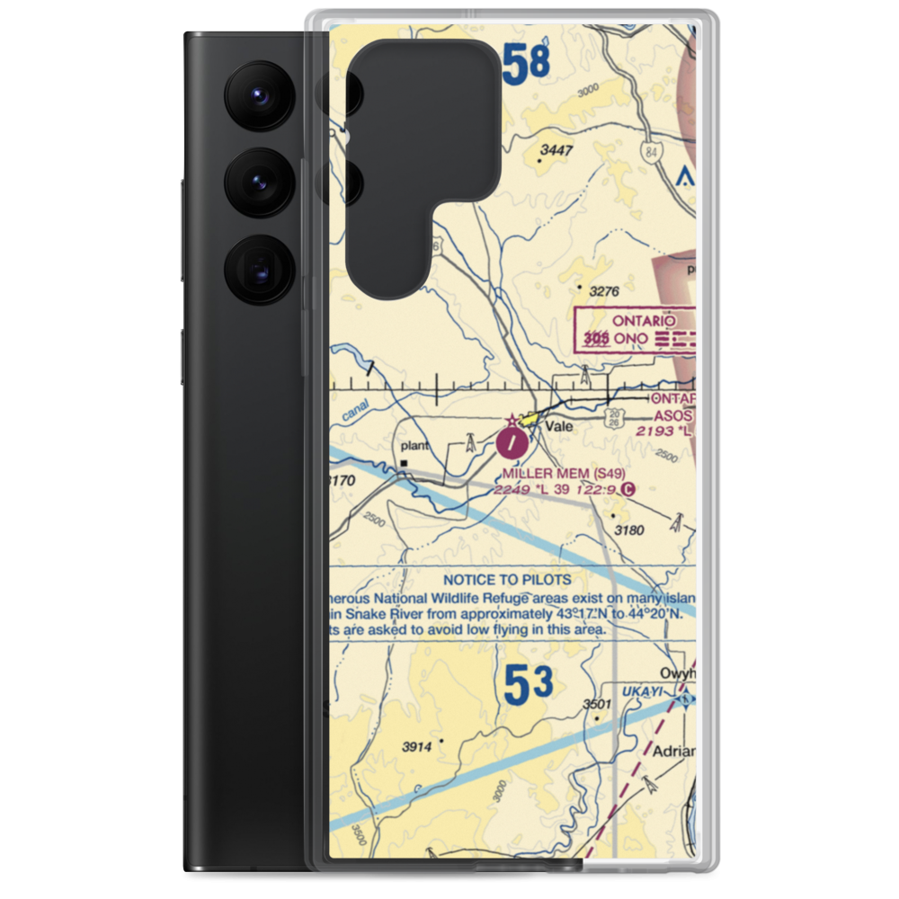 Miller Memorial Airpark (S49) VFR Sectional Samsung Case Samsung Galaxy S22 Ultra model shown
