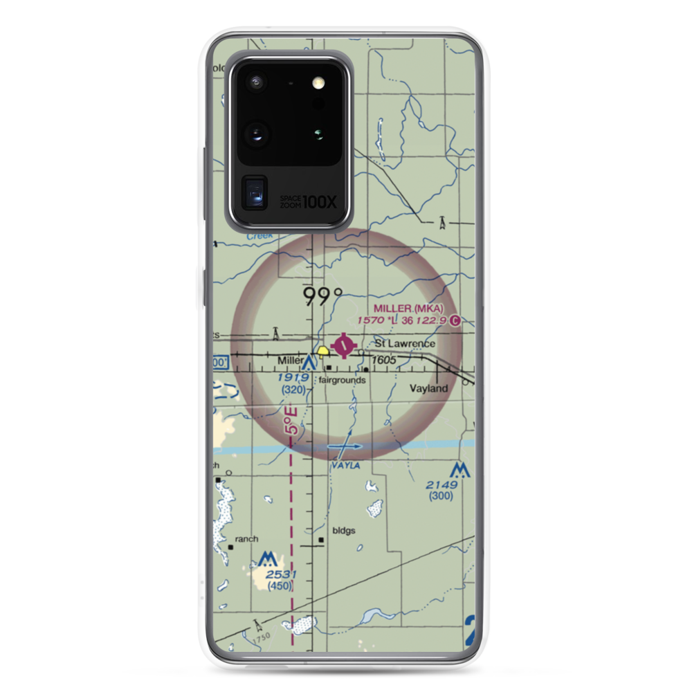 Miller Municipal Airport (MKA) VFR Sectional Samsung Case Samsung Galaxy S20 Ultra model shown