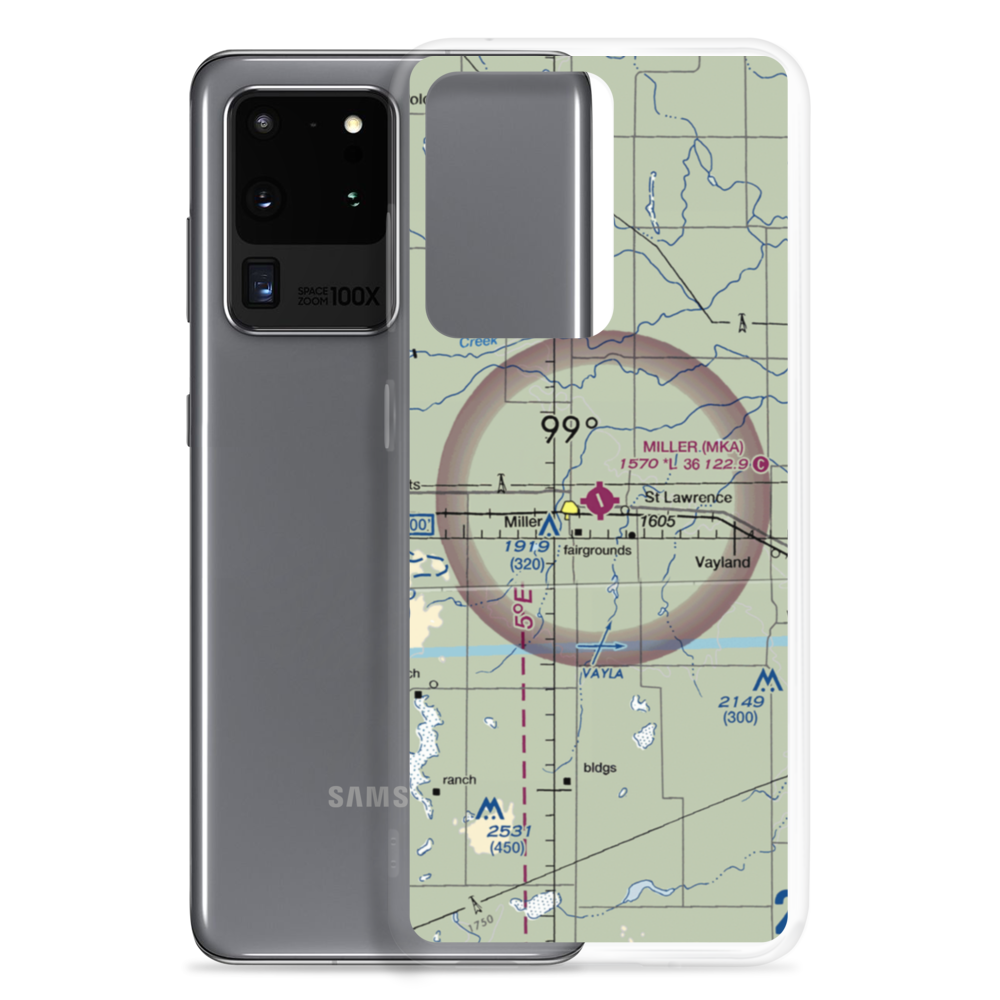 Miller Municipal Airport (MKA) VFR Sectional Samsung Case Samsung Galaxy S20 Ultra model shown