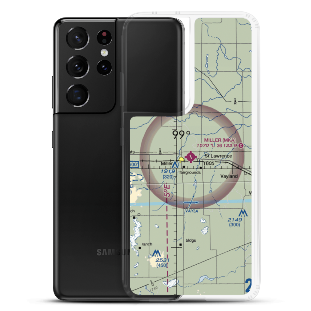 Miller Municipal Airport (MKA) VFR Sectional Samsung Case Samsung Galaxy S21 Ultra model shown