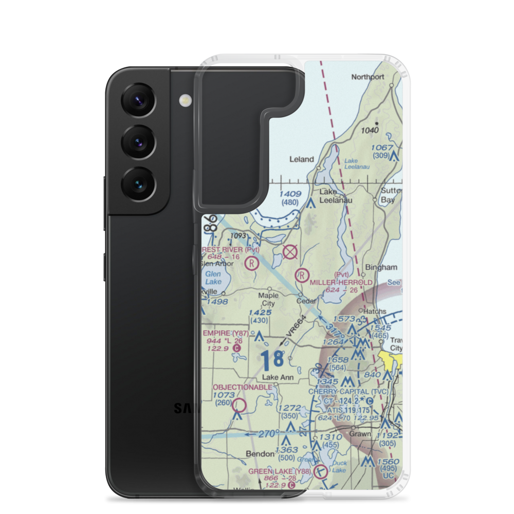 Miller-Herrold Airport (28MI) VFR Sectional Samsung Case Samsung Galaxy S22 model shown