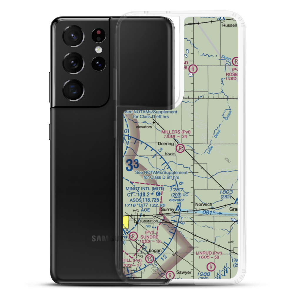 Millers Airstrip (81ND) VFR Sectional Samsung Case Samsung Galaxy S21 Ultra model shown