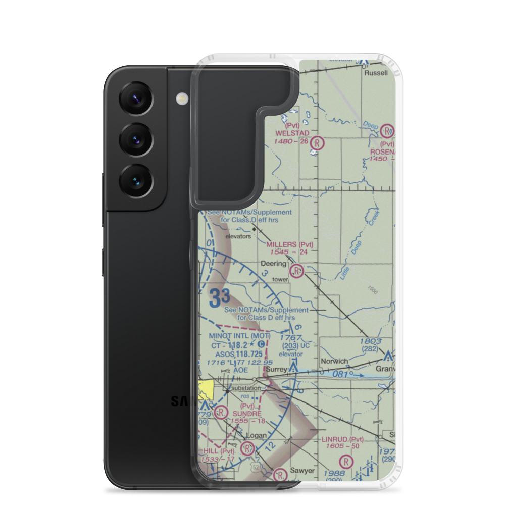 Millers Airstrip (81ND) VFR Sectional Samsung Case Samsung Galaxy S22 model shown