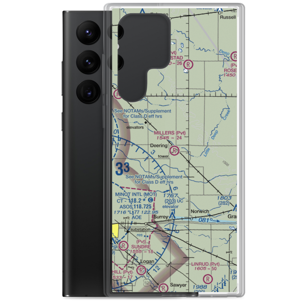 Millers Airstrip (81ND) VFR Sectional Samsung Case Samsung Galaxy S22 Ultra model shown