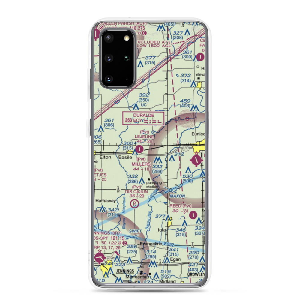 Millers Flying Service Airport (LA01) VFR Sectional Samsung Case Samsung Galaxy S20 Plus model shown