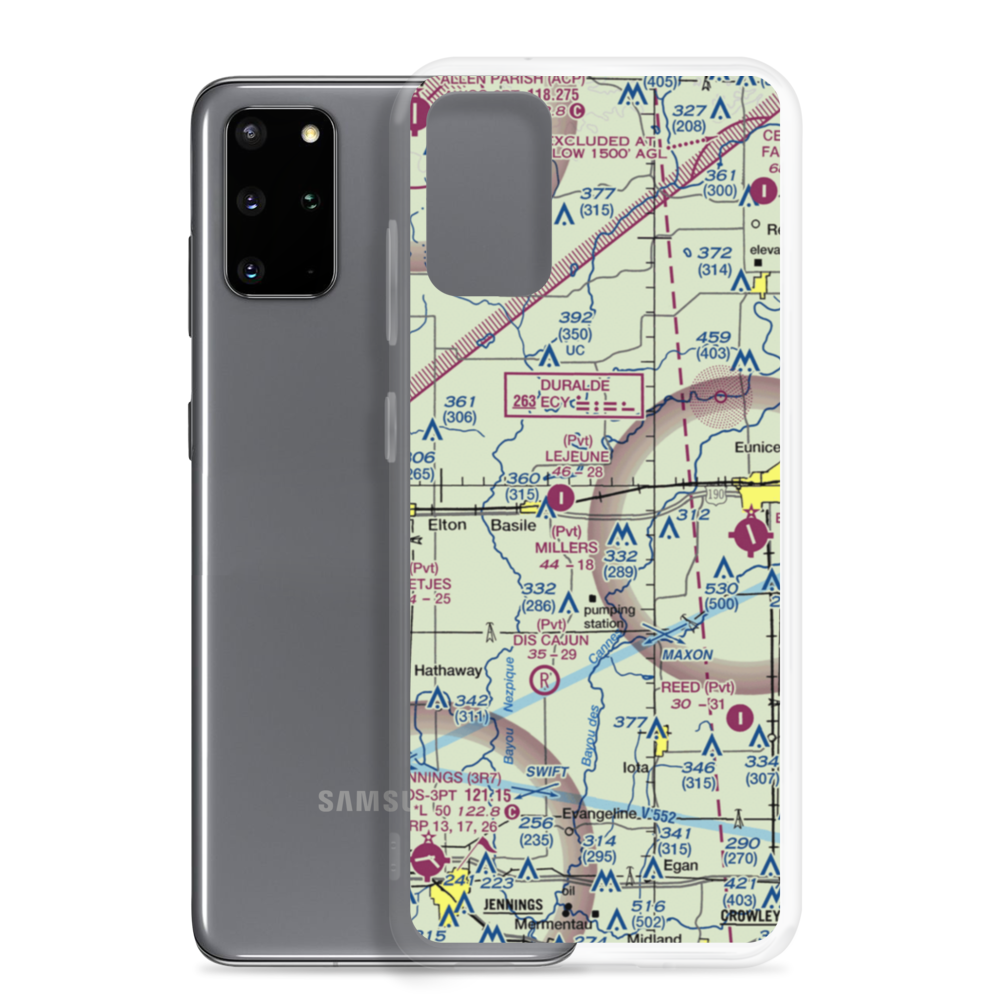 Millers Flying Service Airport (LA01) VFR Sectional Samsung Case Samsung Galaxy S20 Plus model shown