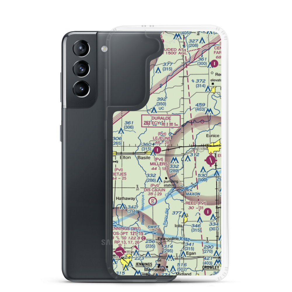 Millers Flying Service Airport (LA01) VFR Sectional Samsung Case Samsung Galaxy S21 model shown