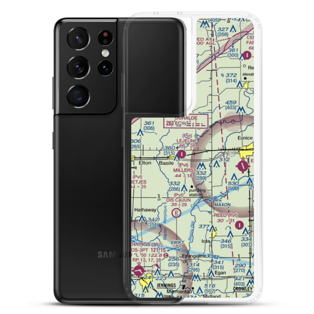 Millers Flying Service Airport (LA01) VFR Sectional Samsung Case Samsung Galaxy S21 Ultra model shown