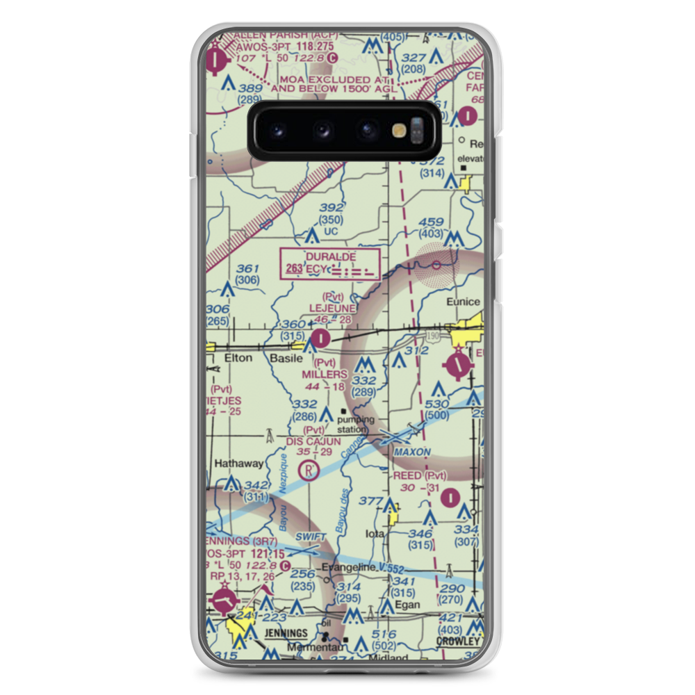 Millers Flying Service Airport (LA01) VFR Sectional Samsung Case Samsung Galaxy S10+ model shown