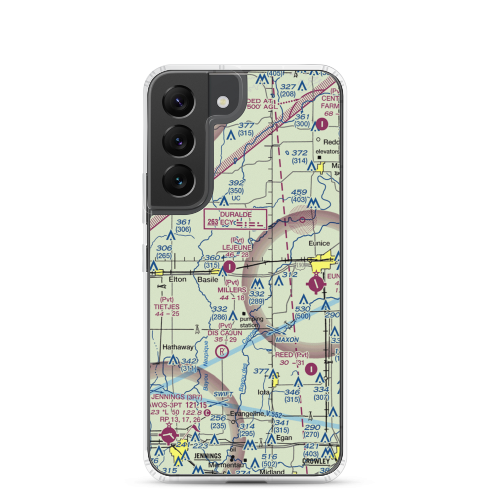 Millers Flying Service Airport (LA01) VFR Sectional Samsung Case Samsung Galaxy S22 model shown