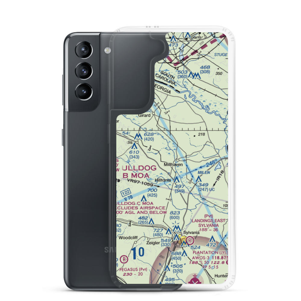 Millhaven Airport (4GE0) VFR Sectional Samsung Case Samsung Galaxy S21 model shown
