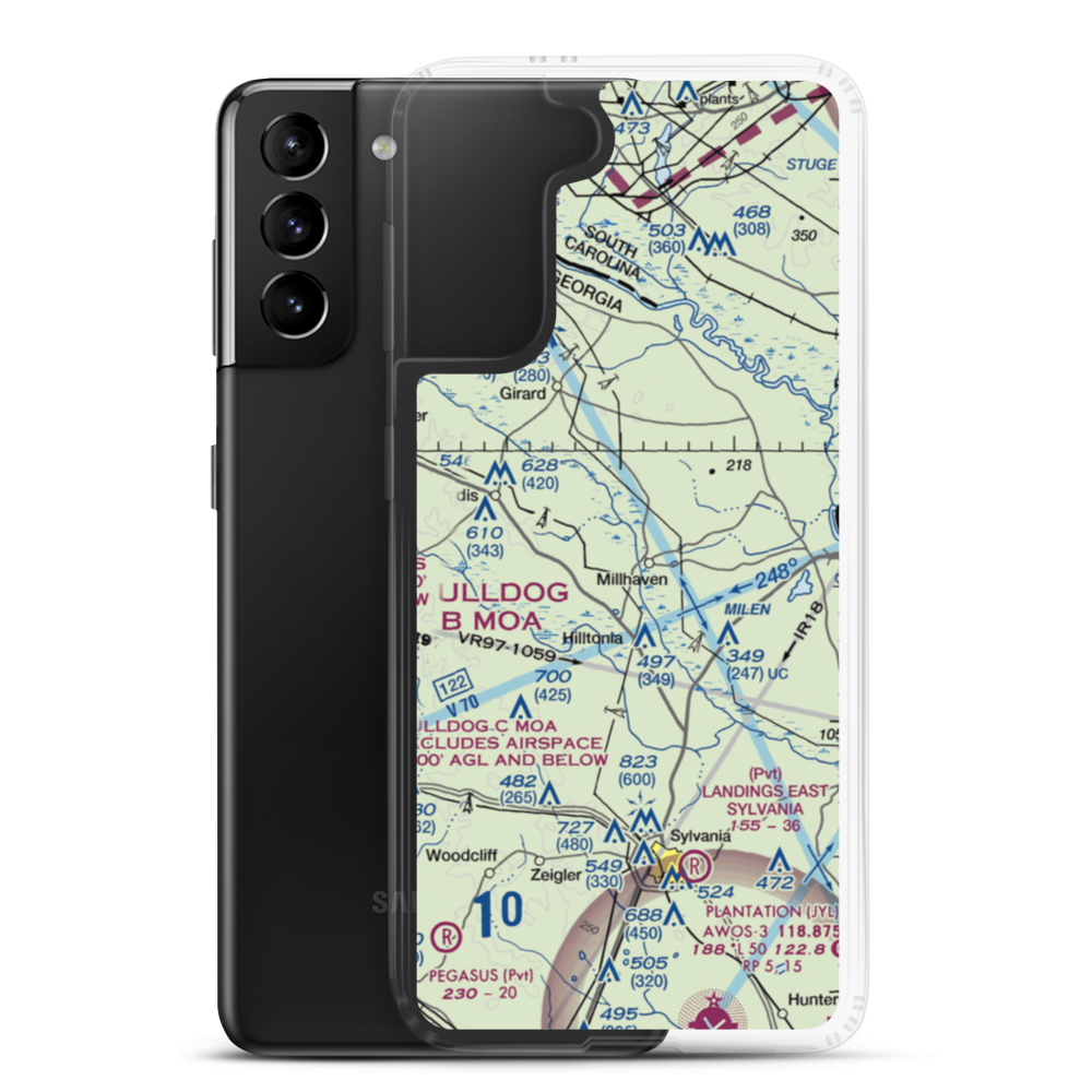 Millhaven Airport (4GE0) VFR Sectional Samsung Case Samsung Galaxy S21 Plus model shown
