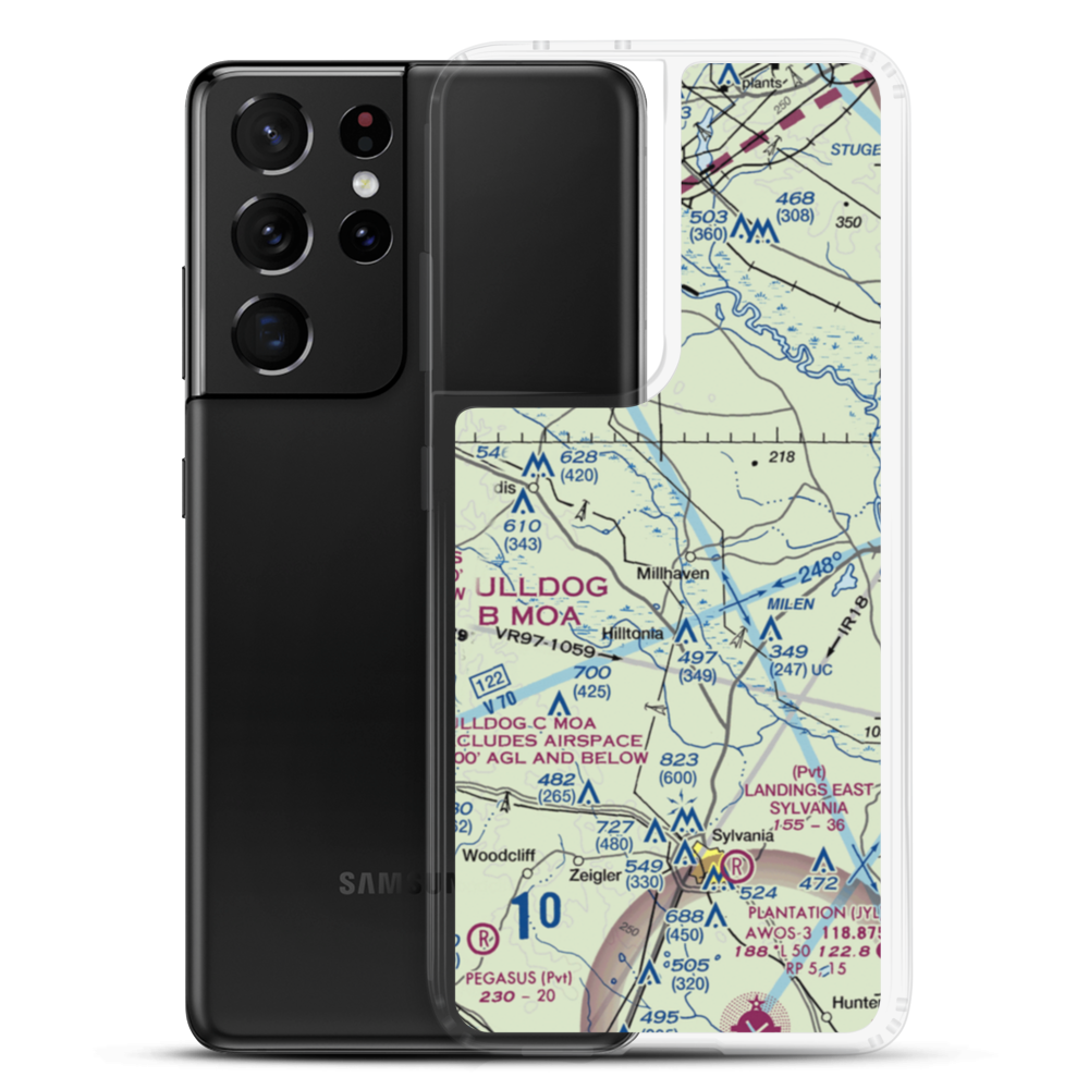 Millhaven Airport (4GE0) VFR Sectional Samsung Case Samsung Galaxy S21 Ultra model shown