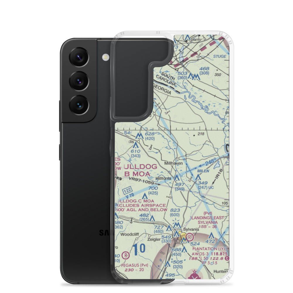 Millhaven Airport (4GE0) VFR Sectional Samsung Case Samsung Galaxy S22 model shown
