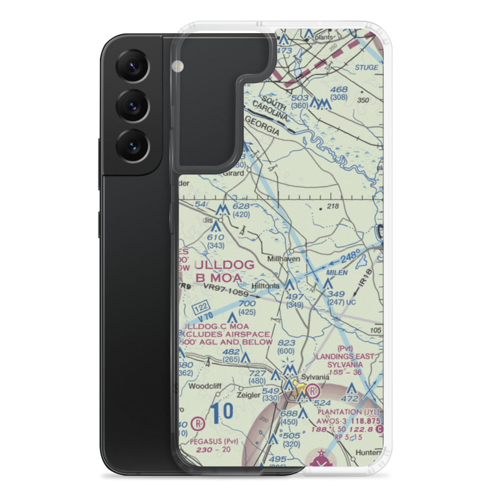 Millhaven Airport (4GE0) VFR Sectional Samsung Case Samsung Galaxy S22 Plus model shown