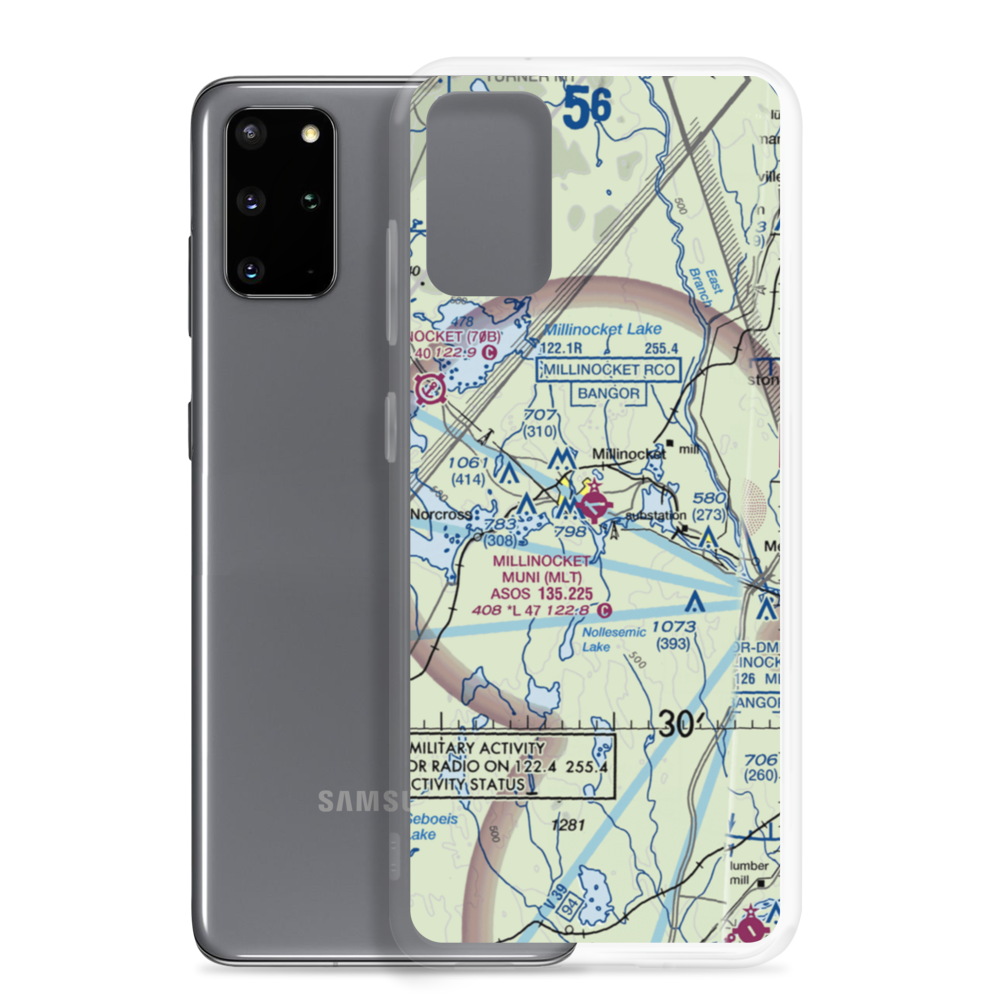Millinocket Municipal Airport (MLT) VFR Sectional Samsung Case Samsung Galaxy S20 Plus model shown