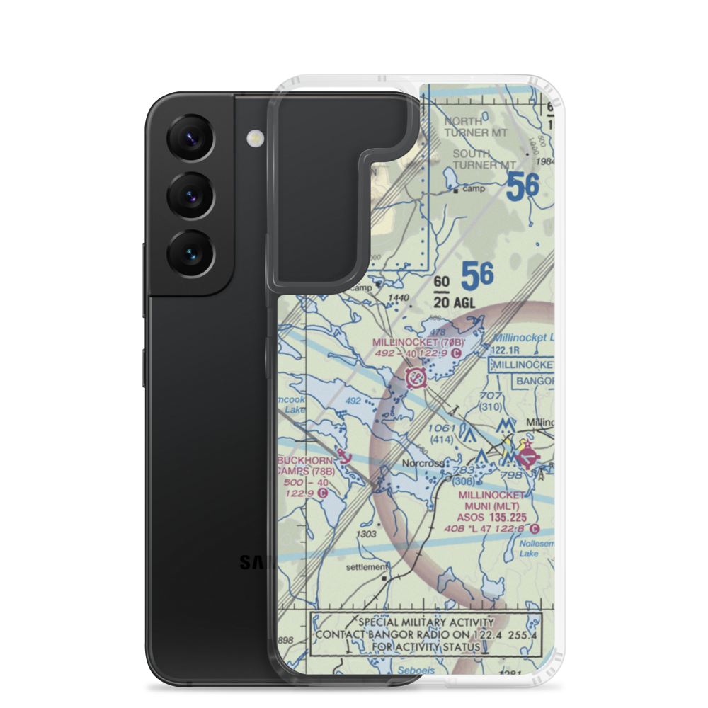 Millinocket Seaplane Base (70B) VFR Sectional Samsung Case Samsung Galaxy S22 model shown