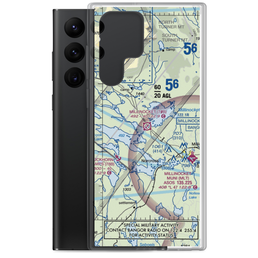 Millinocket Seaplane Base (70B) VFR Sectional Samsung Case Samsung Galaxy S22 Ultra model shown