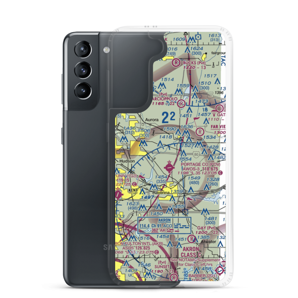 Mills Airport (7E3) VFR Sectional Samsung Case Samsung Galaxy S21 model shown