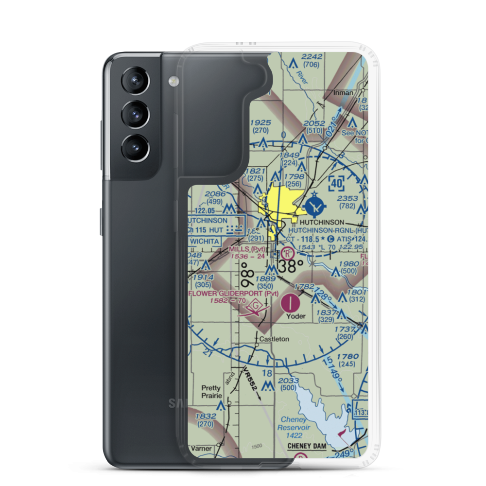Mills Field (31KS) VFR Sectional Samsung Case Samsung Galaxy S21 model shown