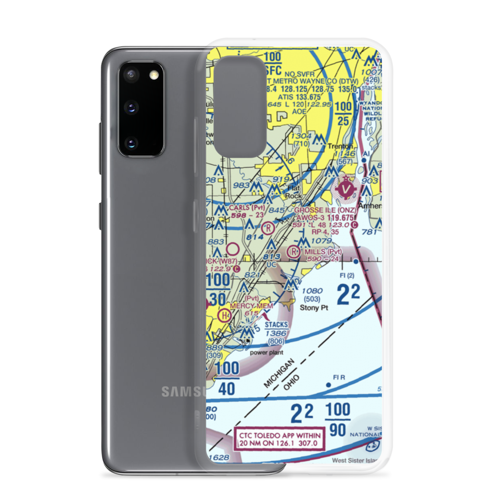 Mills Field (MI53) VFR Sectional Samsung Case Samsung Galaxy S20 model shown