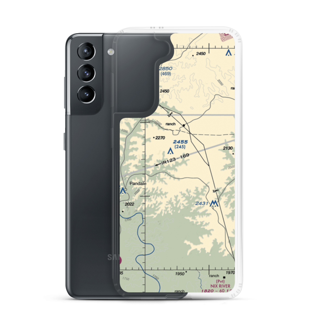 Mills Ranch Airport (3TE7) VFR Sectional Samsung Case Samsung Galaxy S21 model shown