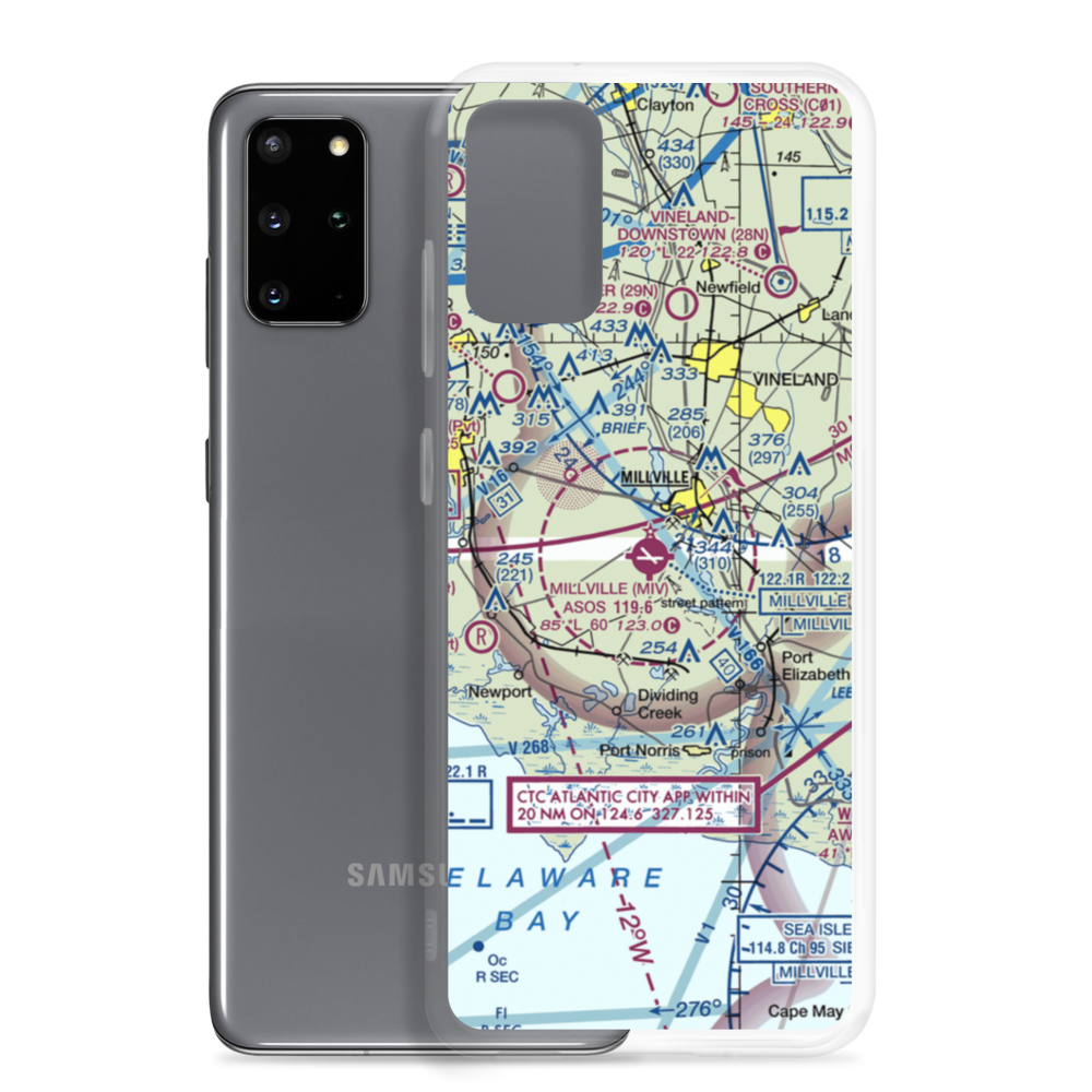 Millville Municipal Airport (MIV) VFR Sectional Samsung Case Samsung Galaxy S20 Plus model shown