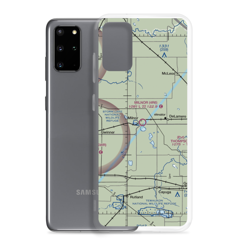 Milnor Municipal Airport (4R6) VFR Sectional Samsung Case Samsung Galaxy S20 Plus model shown