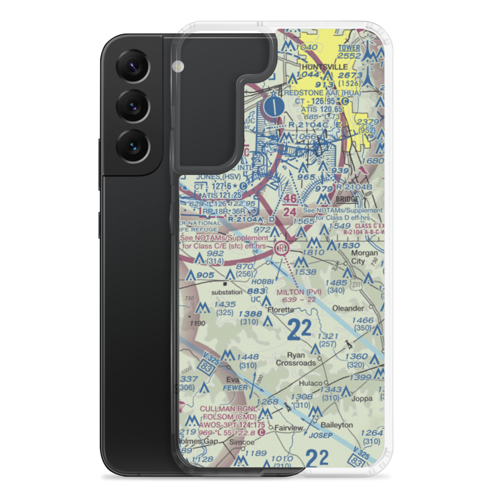 Milton Airport (4AL8) VFR Sectional Samsung Case Samsung Galaxy S22 Plus model shown