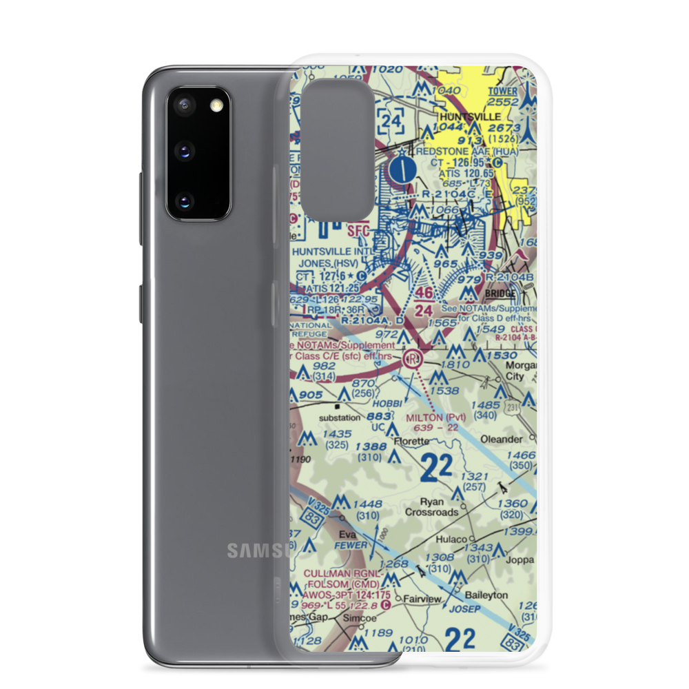 Milton Airport (4AL8) VFR Sectional Samsung Case Samsung Galaxy S20 model shown