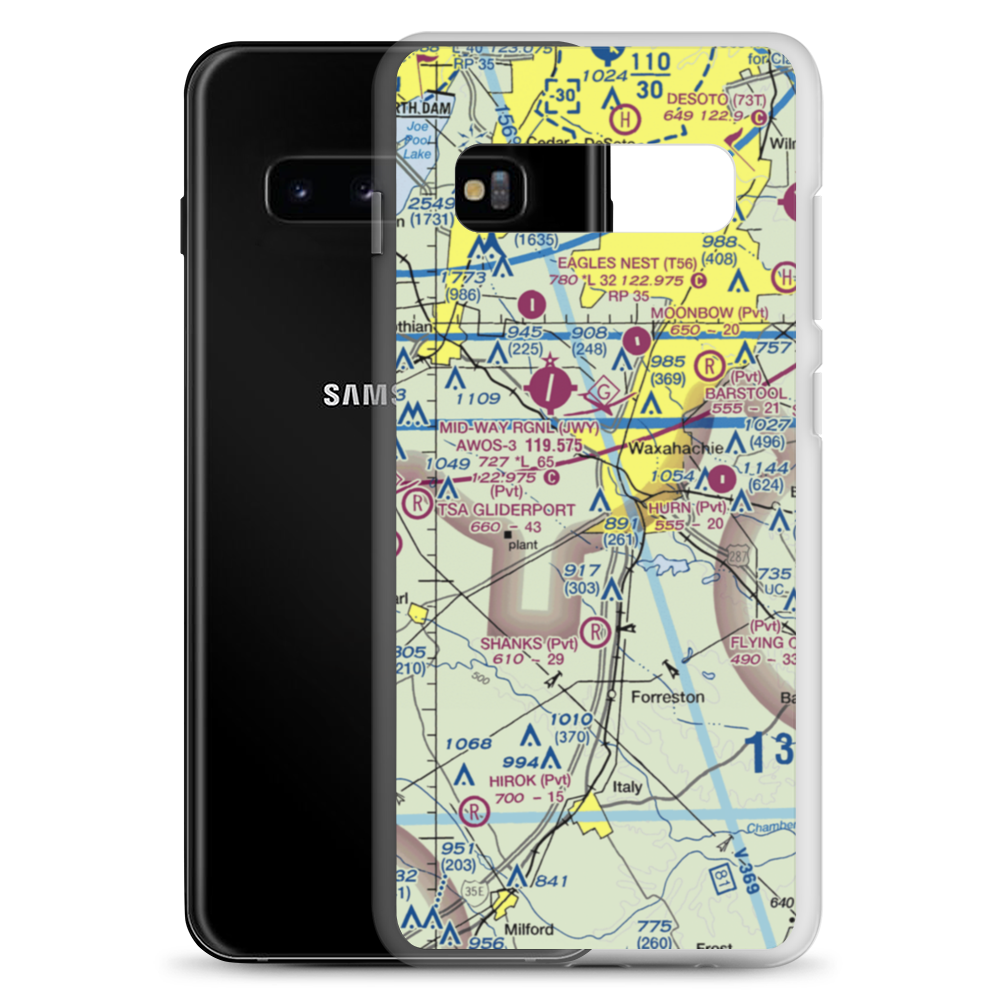 Mims Farm Ultralightport (01TX) VFR Sectional Samsung Case Samsung Galaxy S10+ model shown
