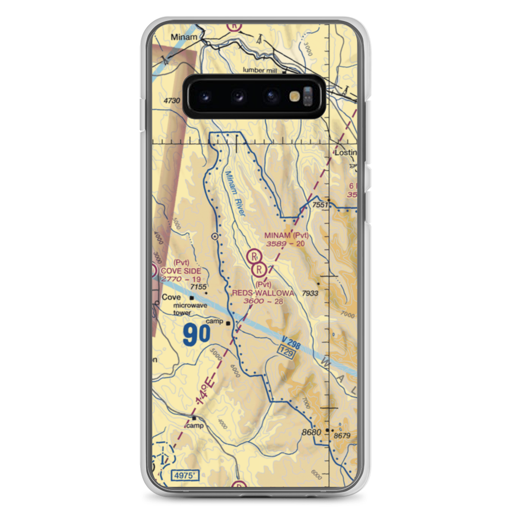 Minam Lodge Airport (7OR0) VFR Sectional Samsung Case Samsung Galaxy S10+ model shown
