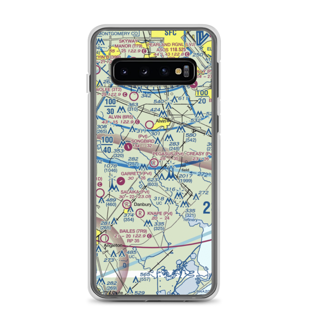 Minard Pegasus Airport (TE09) VFR Sectional Samsung Case Samsung Galaxy S10 model shown