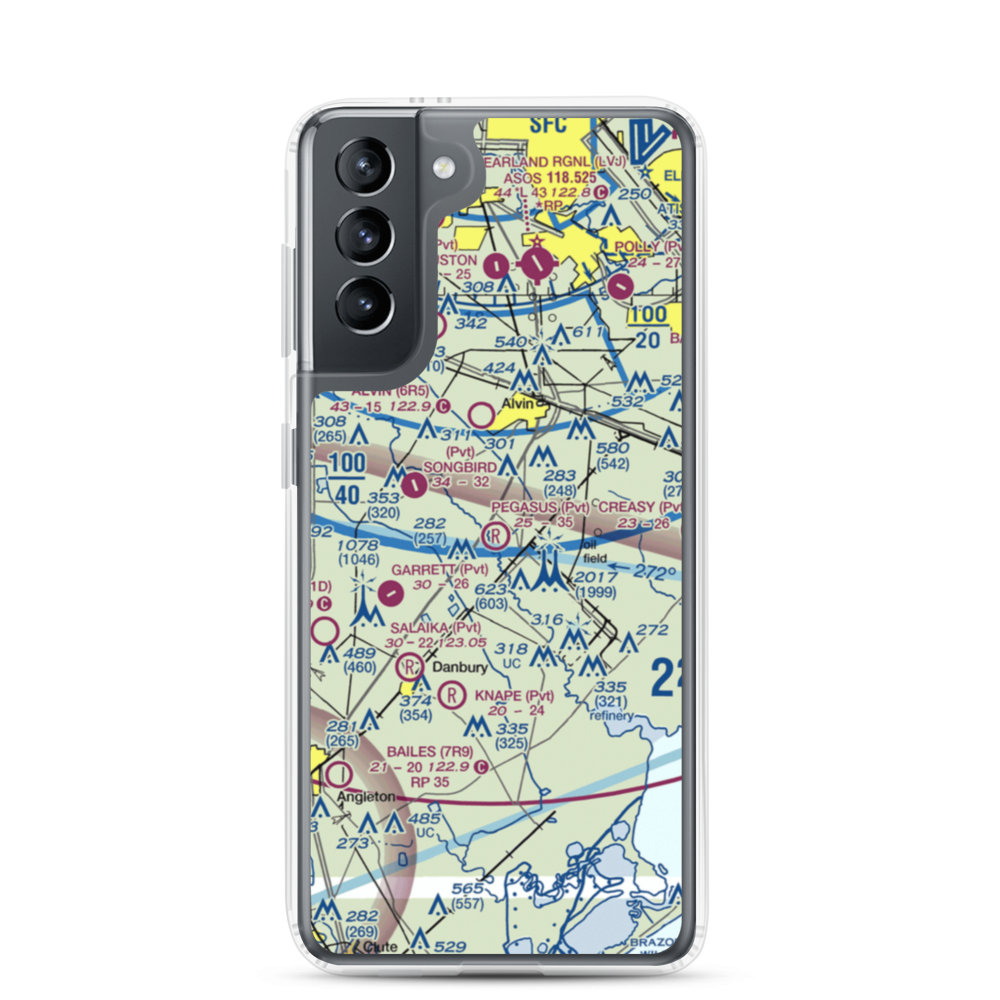 Minard Pegasus Airport (TE09) VFR Sectional Samsung Case Samsung Galaxy S21 model shown