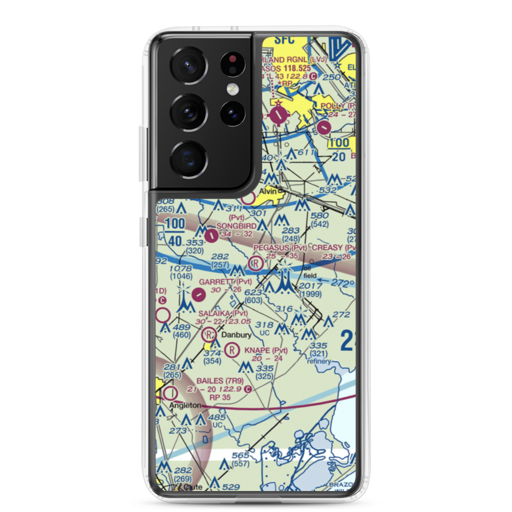Minard Pegasus Airport (TE09) VFR Sectional Samsung Case Samsung Galaxy S21 Ultra model shown