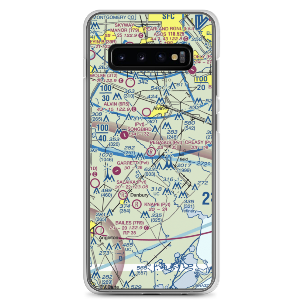 Minard Pegasus Airport (TE09) VFR Sectional Samsung Case Samsung Galaxy S10+ model shown