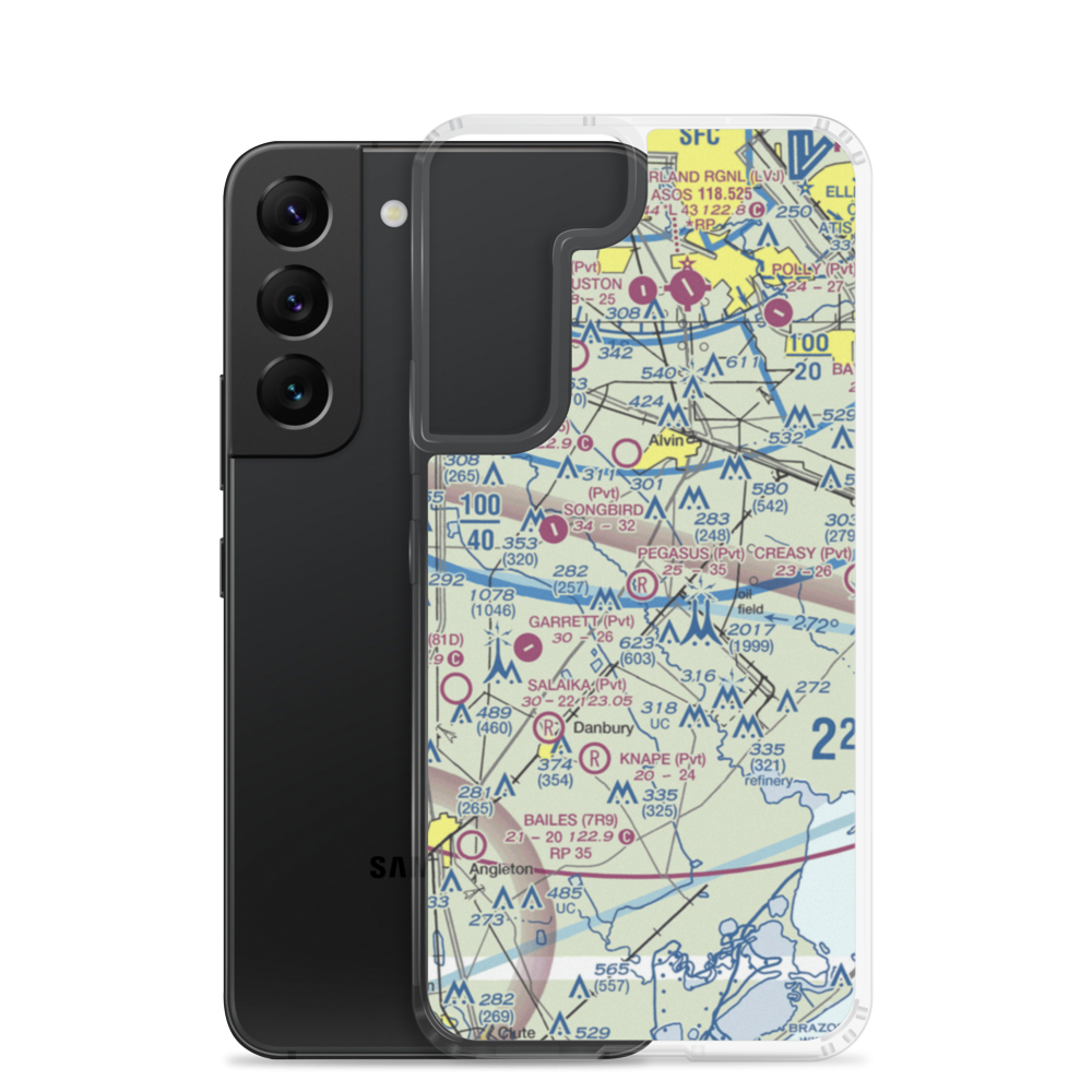 Minard Pegasus Airport (TE09) VFR Sectional Samsung Case Samsung Galaxy S22 model shown