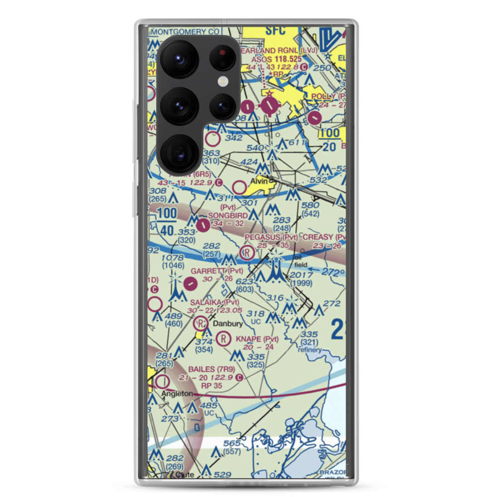 Minard Pegasus Airport (TE09) VFR Sectional Samsung Case Samsung Galaxy S22 Ultra model shown