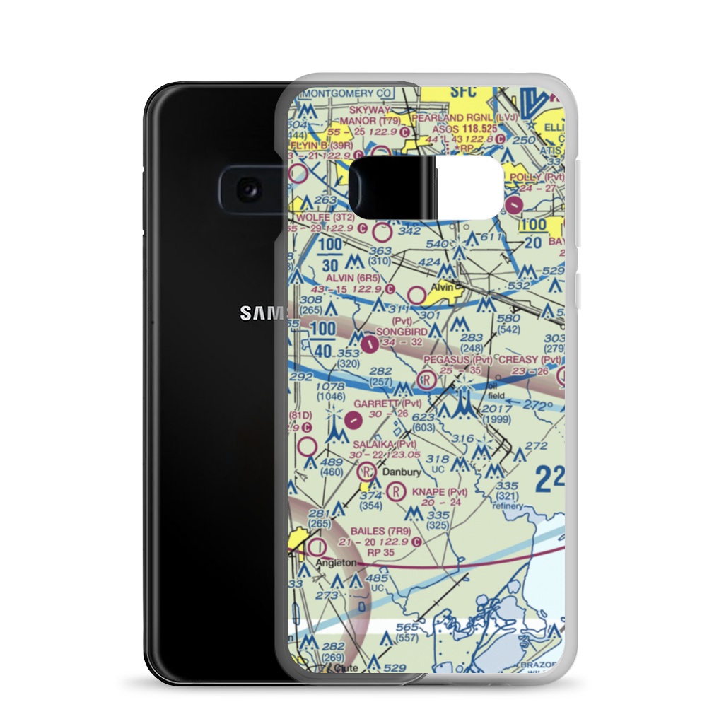 Minard Pegasus Airport (TE09) VFR Sectional Samsung Case Samsung Galaxy S10e model shown
