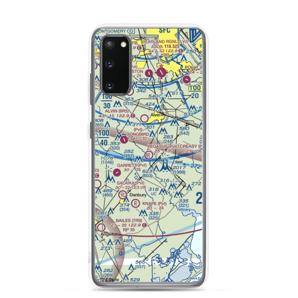 Minard Pegasus Airport (TE09) VFR Sectional Samsung Case Samsung Galaxy S20 model shown