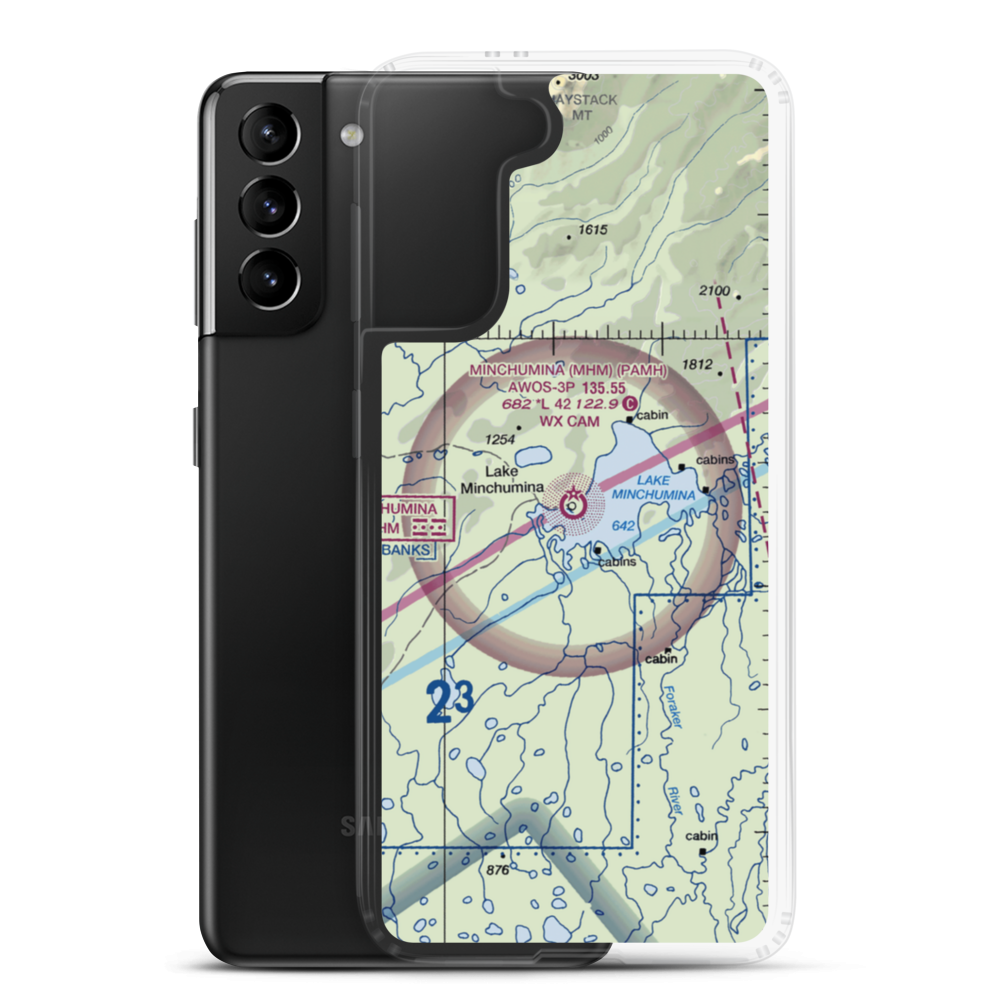Minchumina Airport (MHM) VFR Sectional Samsung Case Samsung Galaxy S21 Plus model shown