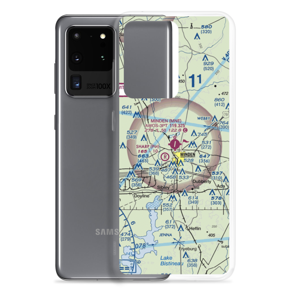 Minden Airport (MNE) VFR Sectional Samsung Case Samsung Galaxy S20 Ultra model shown