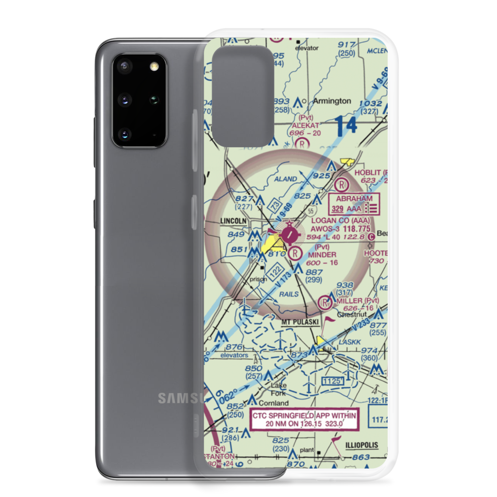 Minder Airport (37IL) VFR Sectional Samsung Case Samsung Galaxy S20 Plus model shown