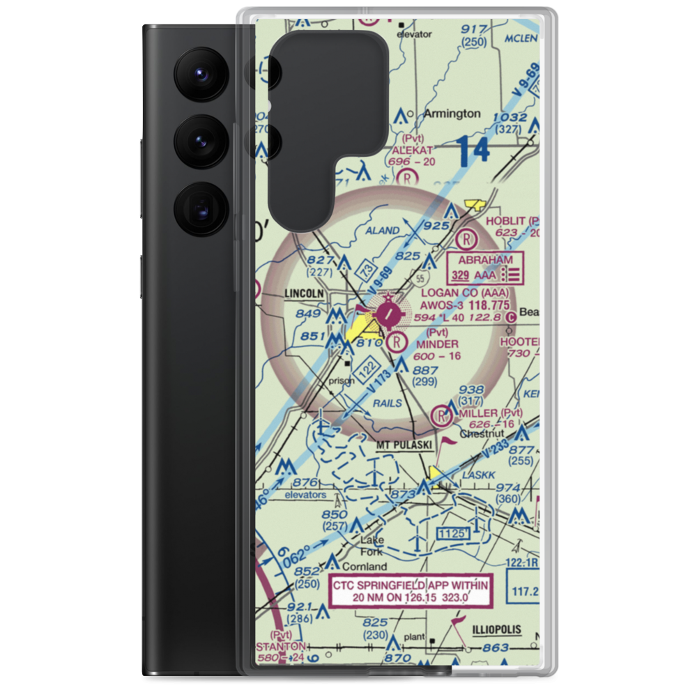 Minder Airport (37IL) VFR Sectional Samsung Case Samsung Galaxy S22 Ultra model shown