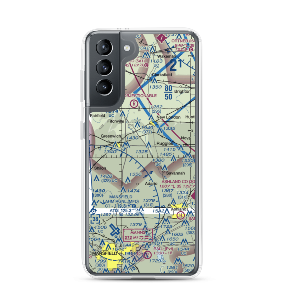 Mindzak Airfield (OI88) VFR Sectional Samsung Case Samsung Galaxy S21 model shown