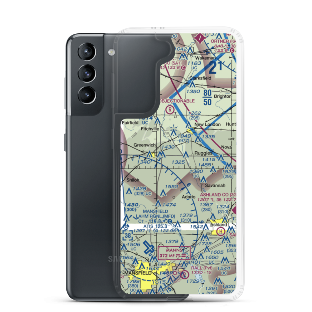 Mindzak Airfield (OI88) VFR Sectional Samsung Case Samsung Galaxy S21 model shown