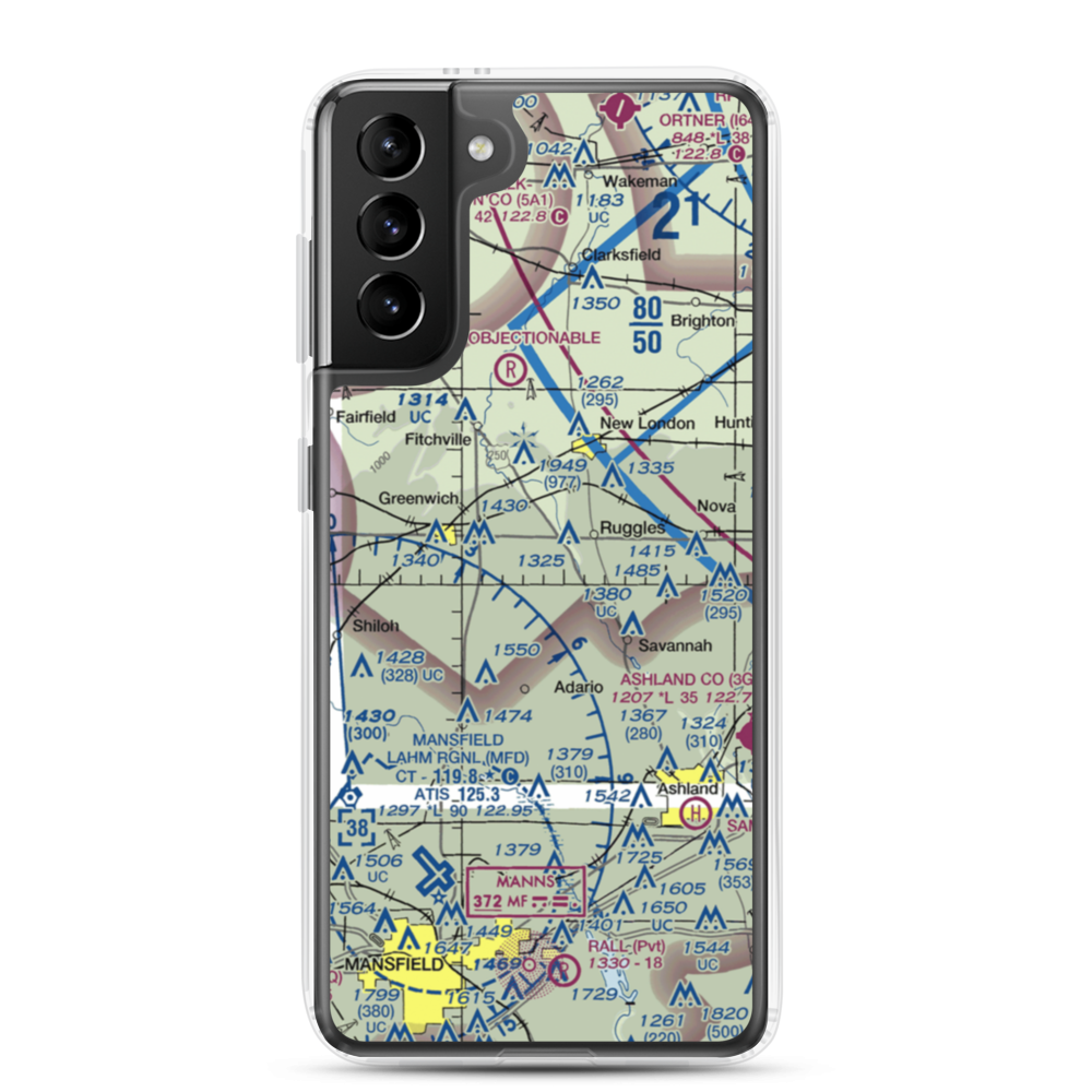 Mindzak Airfield (OI88) VFR Sectional Samsung Case Samsung Galaxy S21 Plus model shown