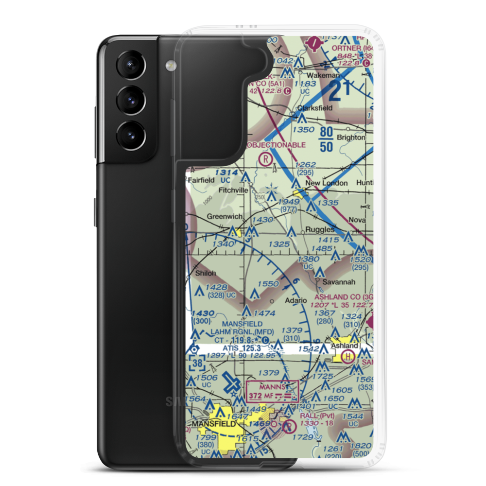 Mindzak Airfield (OI88) VFR Sectional Samsung Case Samsung Galaxy S21 Plus model shown