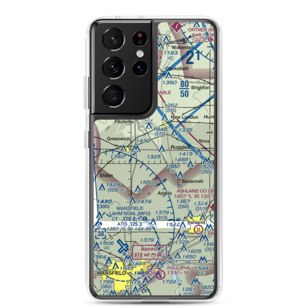Mindzak Airfield (OI88) VFR Sectional Samsung Case Samsung Galaxy S21 Ultra model shown