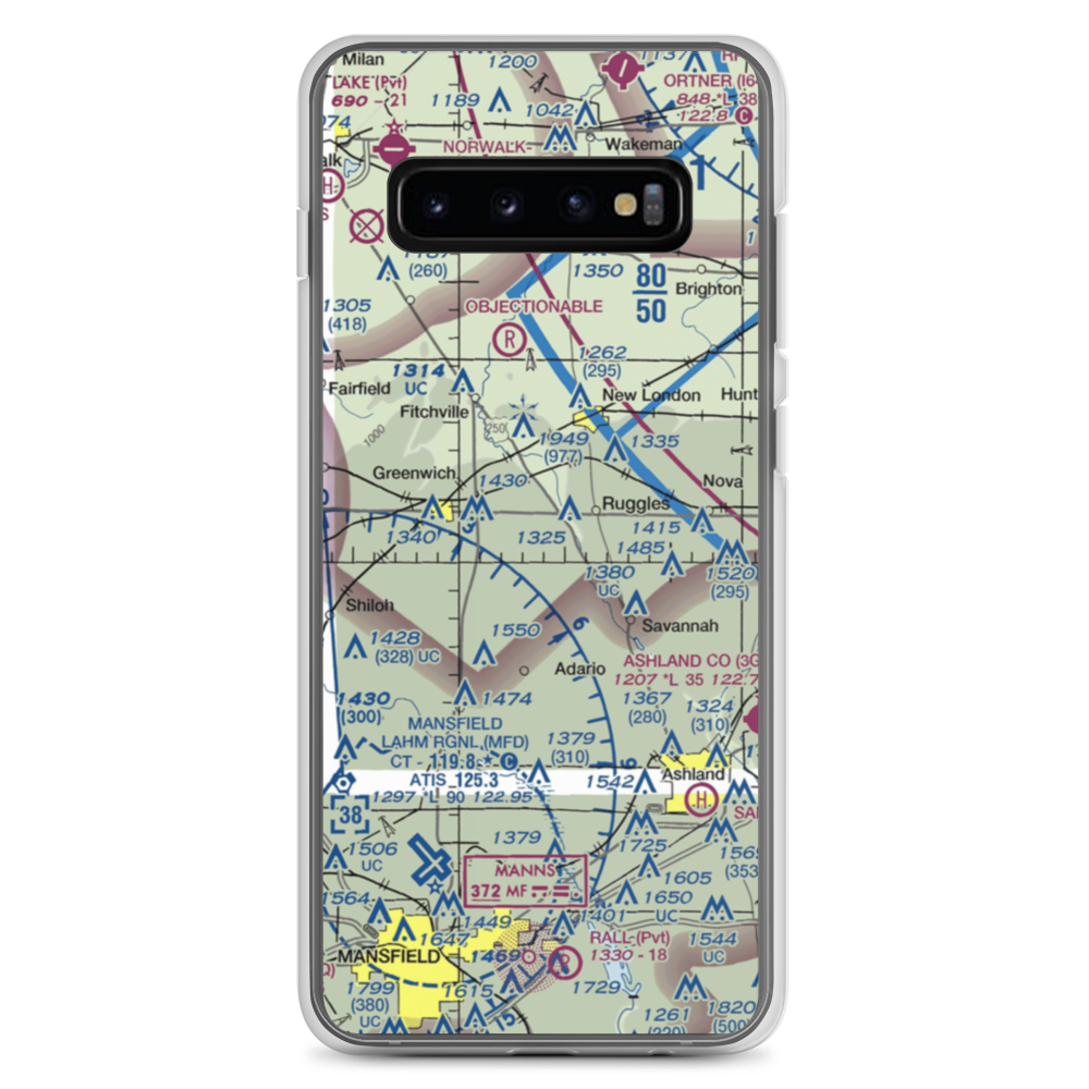 Mindzak Airfield (OI88) VFR Sectional Samsung Case Samsung Galaxy S10+ model shown